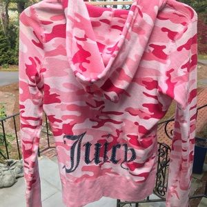 Juicy Couture Waffle Pink Camo Zip Up Hoodie RARE